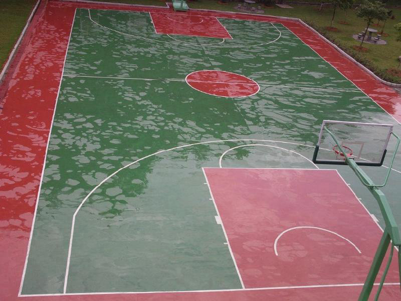 丙烯酸篮球场网球场材料批发--硬地球场施工工艺: